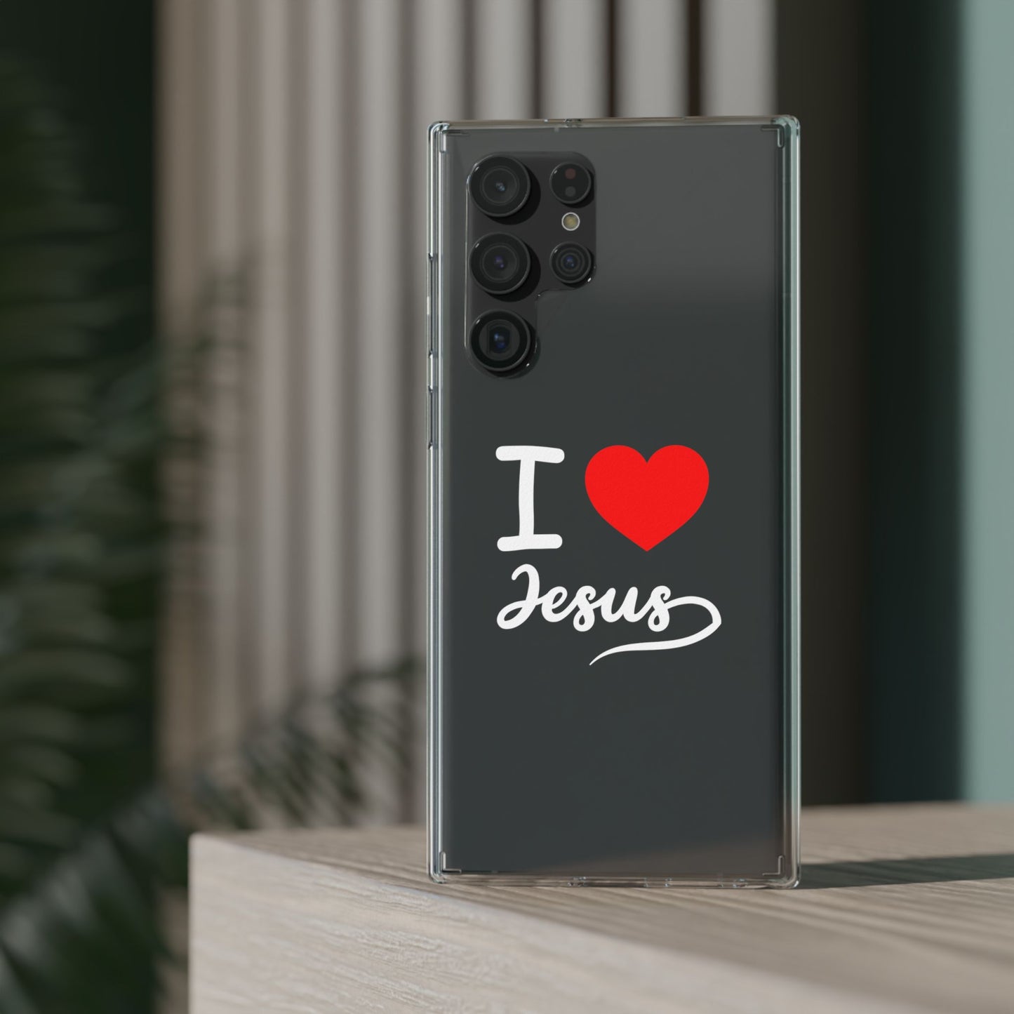 I Love Jesus Clear Phone Case - Stylish & Protective Accessory