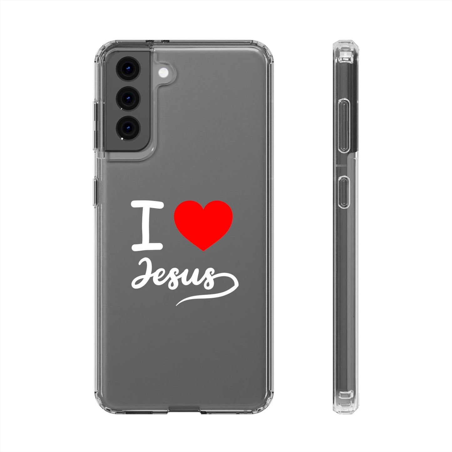 I Love Jesus Clear Phone Case - Stylish & Protective Accessory