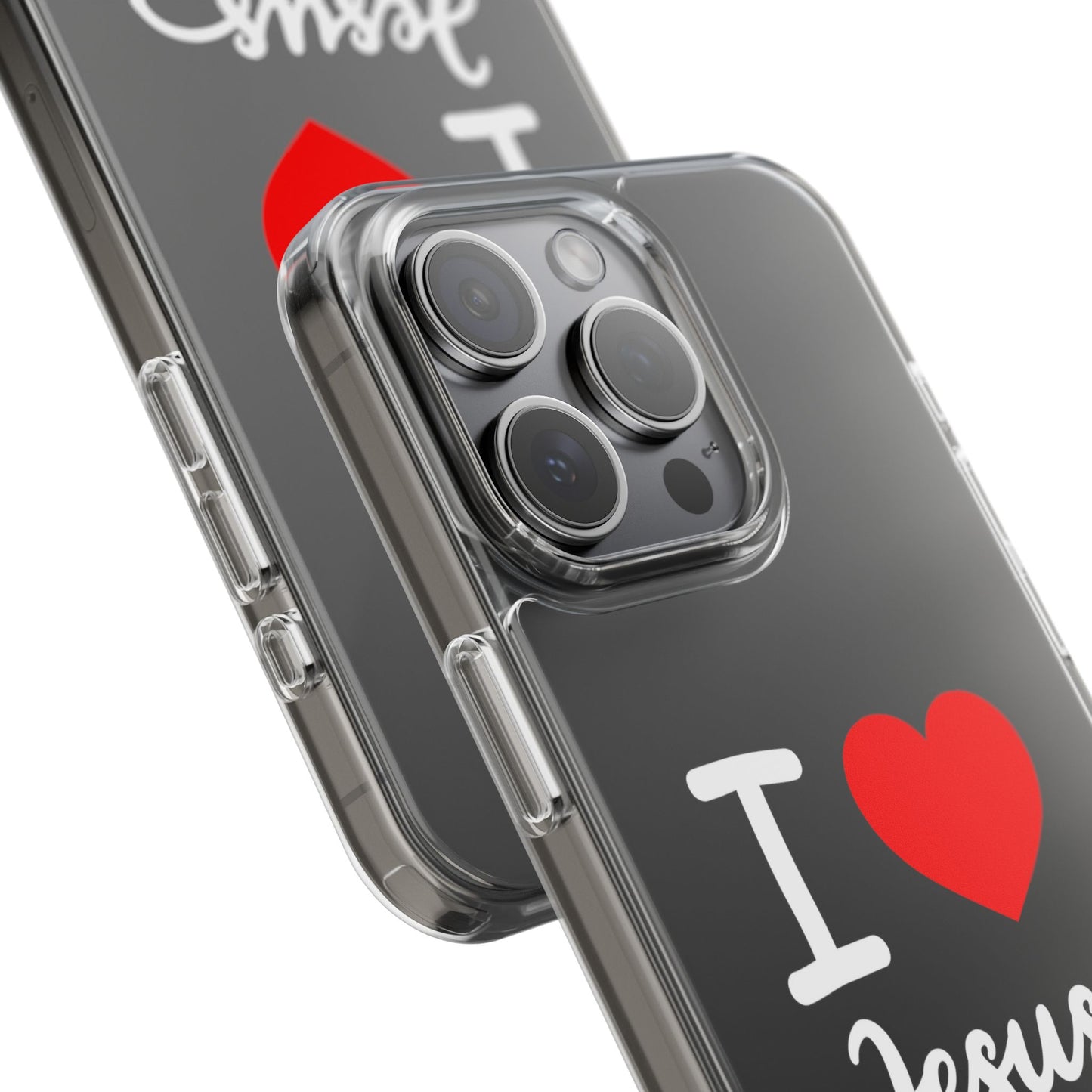I Love Jesus Clear Phone Case - Stylish & Protective Accessory