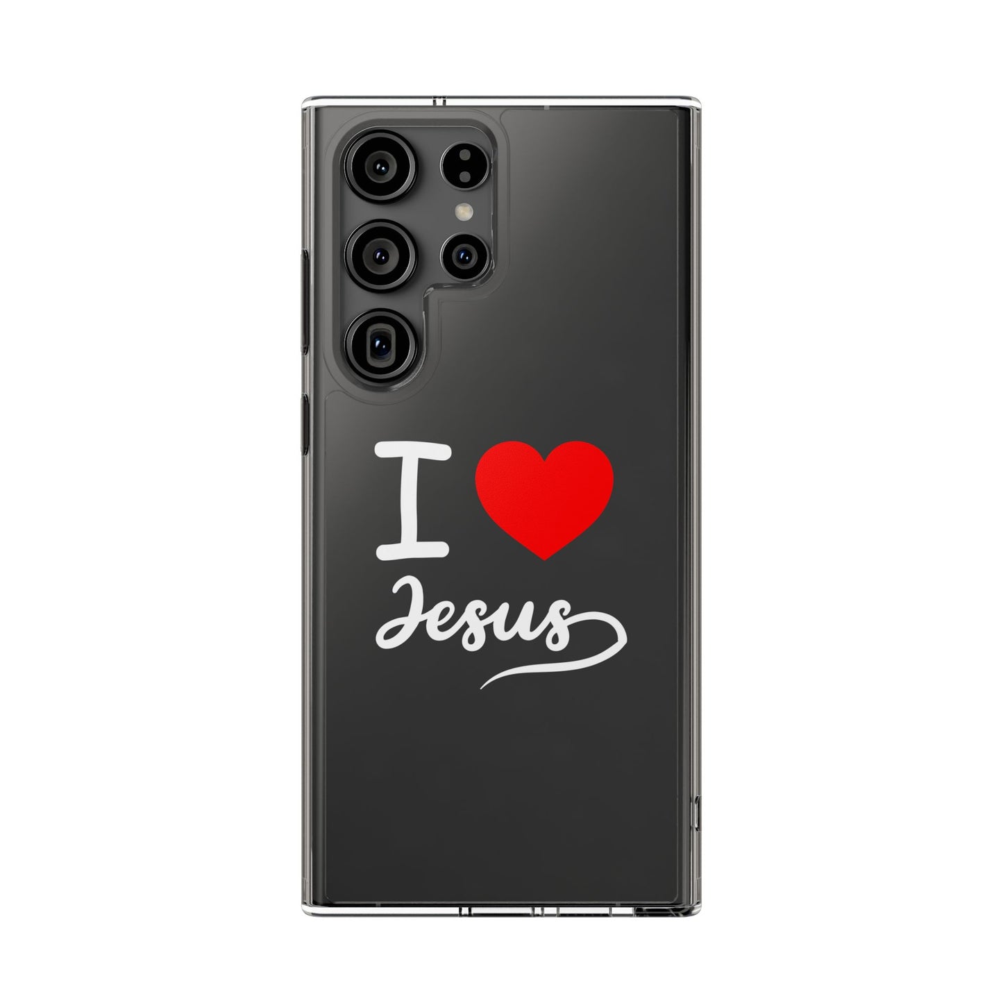 I Love Jesus Clear Phone Case - Stylish & Protective Accessory