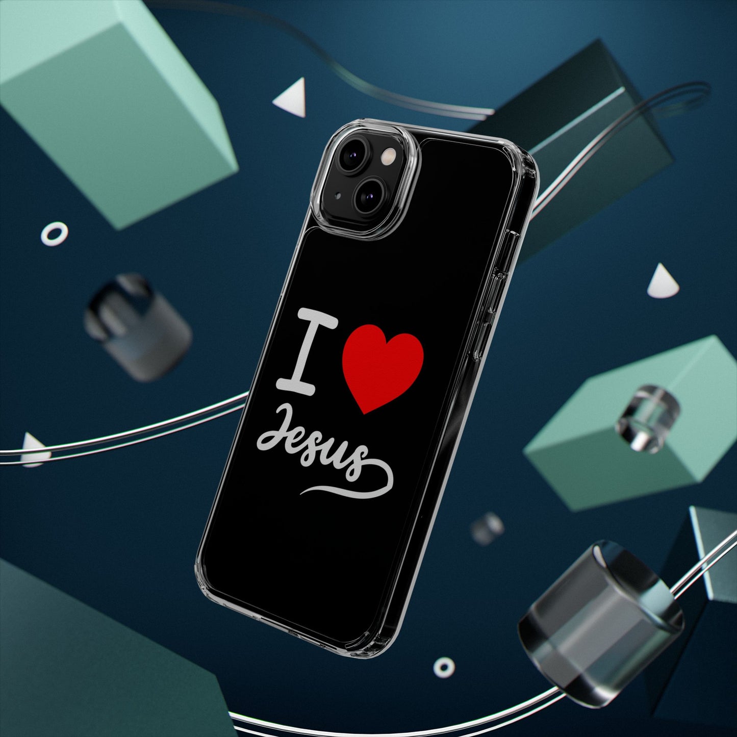 I Love Jesus Clear Phone Case - Stylish & Protective Accessory