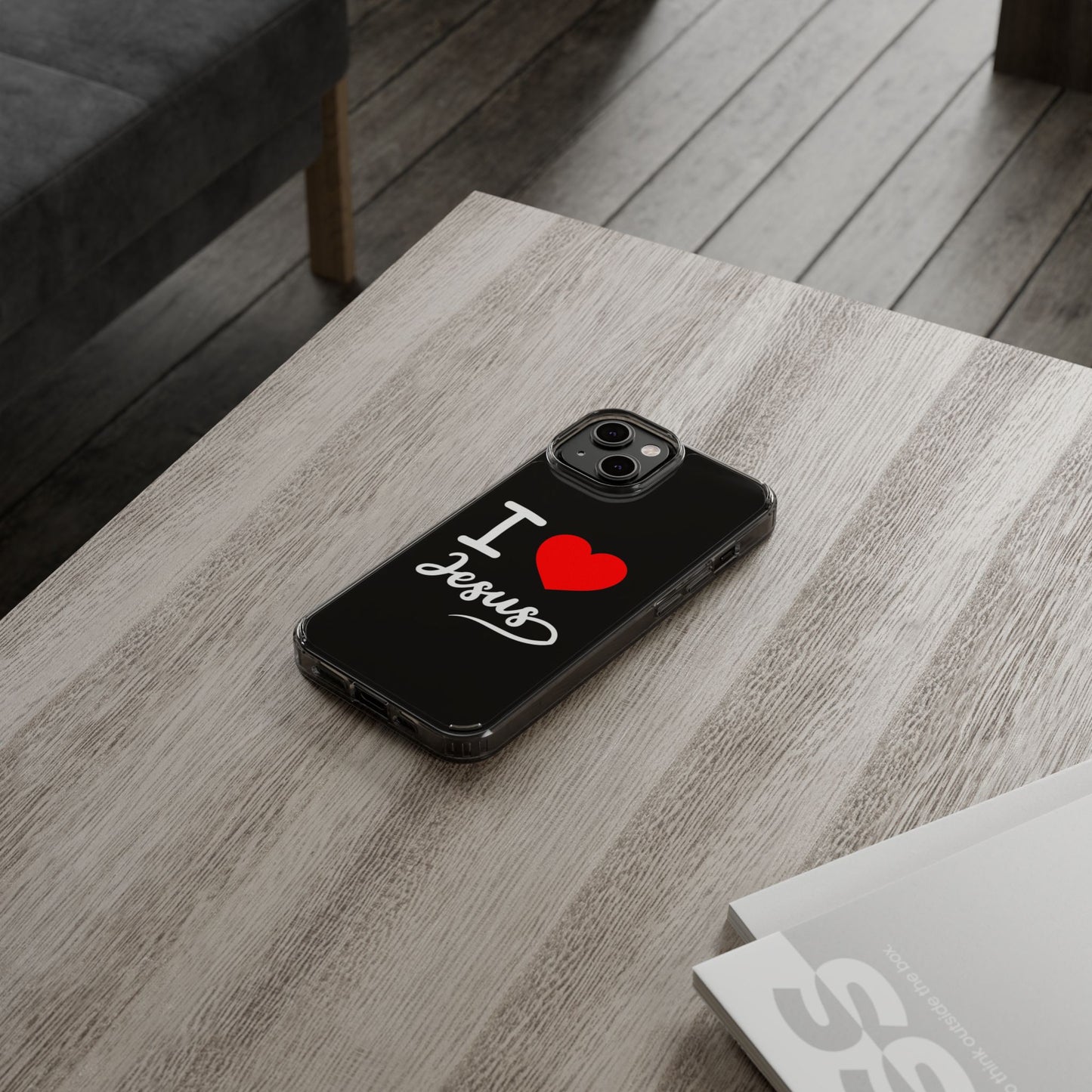 I Love Jesus Clear Phone Case - Stylish & Protective Accessory